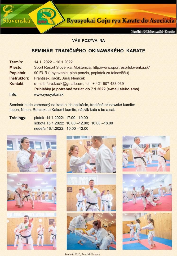 SEMINÁR TRADIČNÉHO OKINAWSKÉHO KARATE 2022