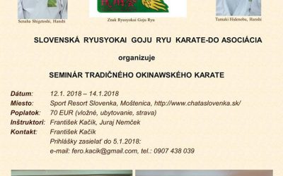 SEMINÁR TRADIČNÉHO OKINAWSKÉHO KARATE 2018